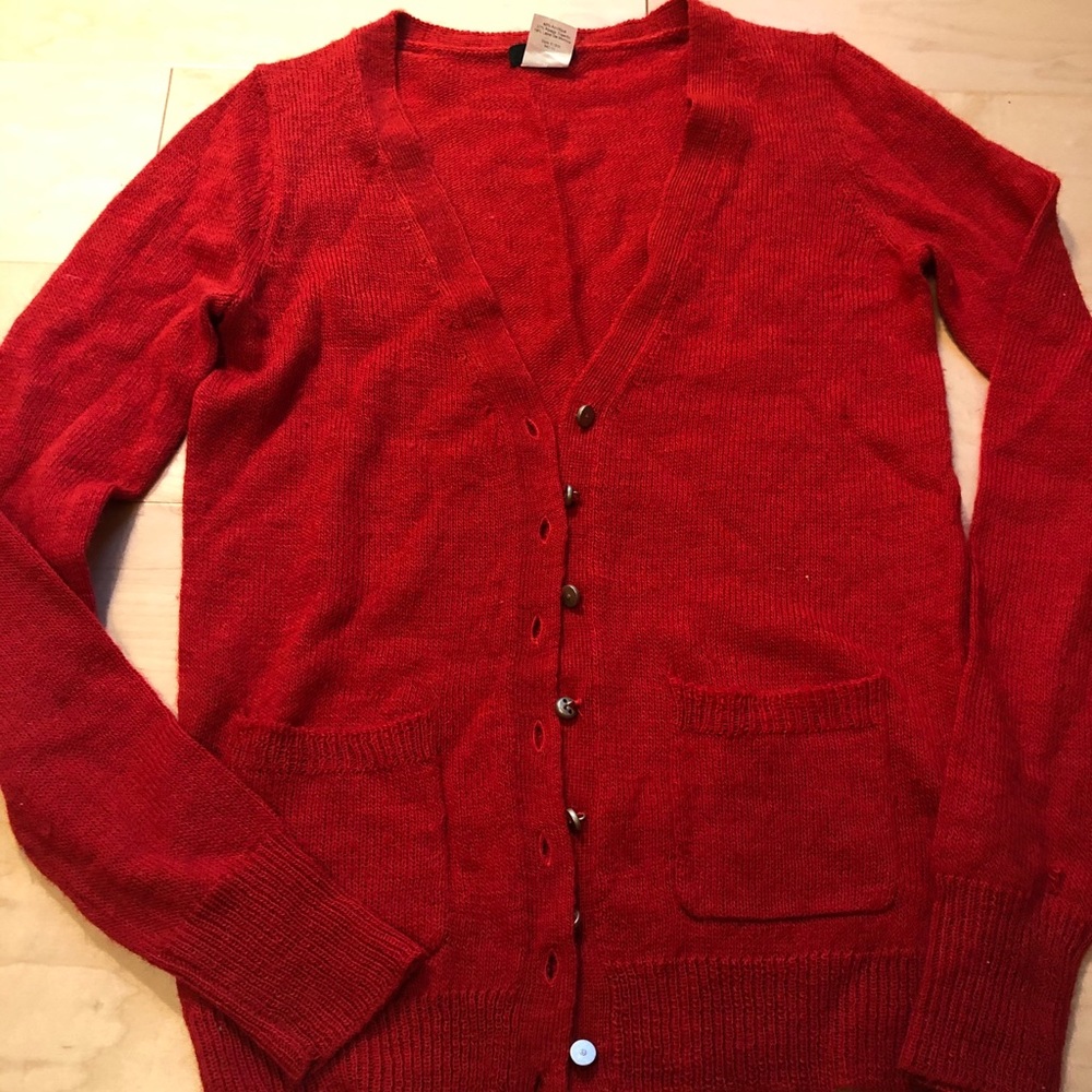 J Crew Crystal Button Cardigan